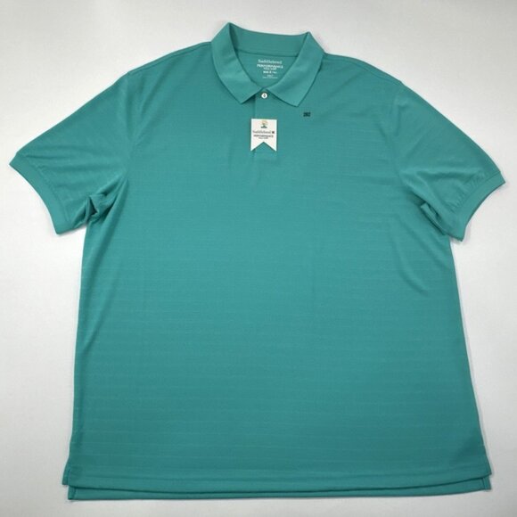 Saddlebred Performance Polo Shirt Mens Big Tall 2XLT Green Golf Stretch NEW - Picture 1 of 12